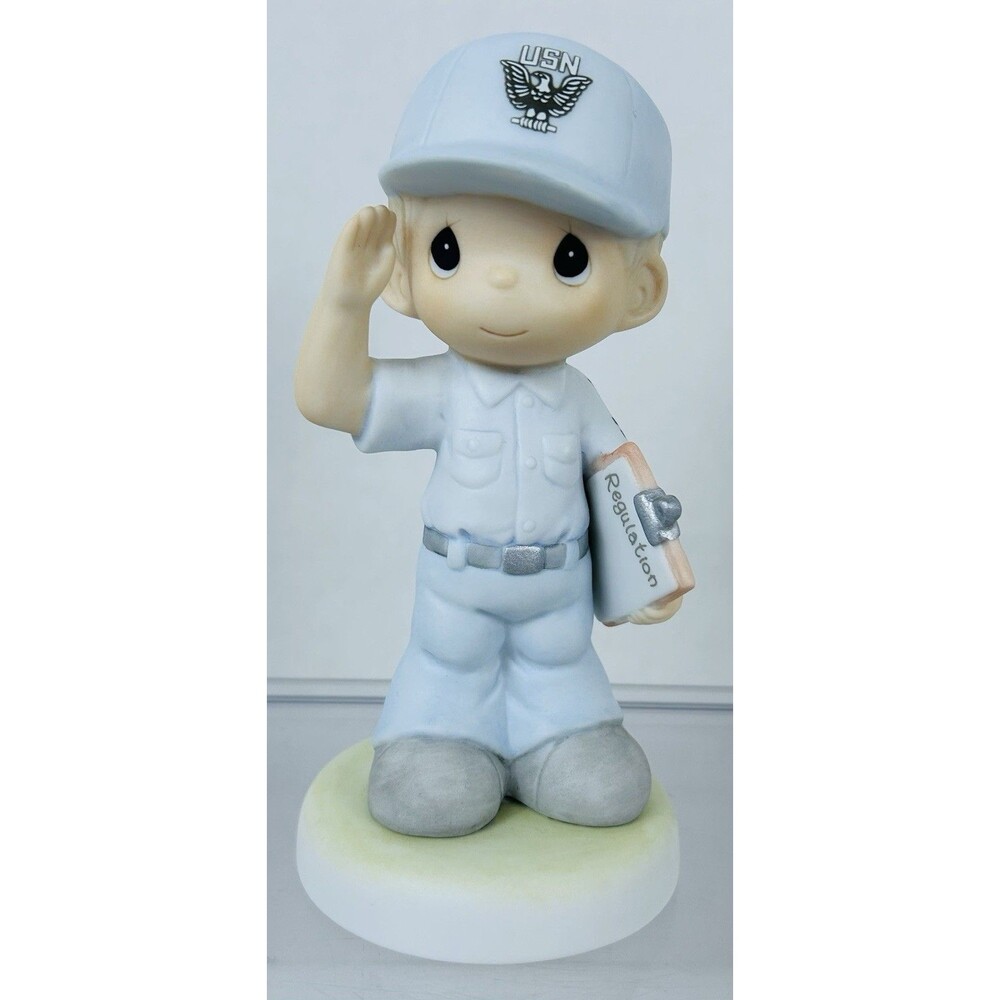 Precious Moments I’m Proud To Be An American US Navy Boy  #588121 1999 No Box